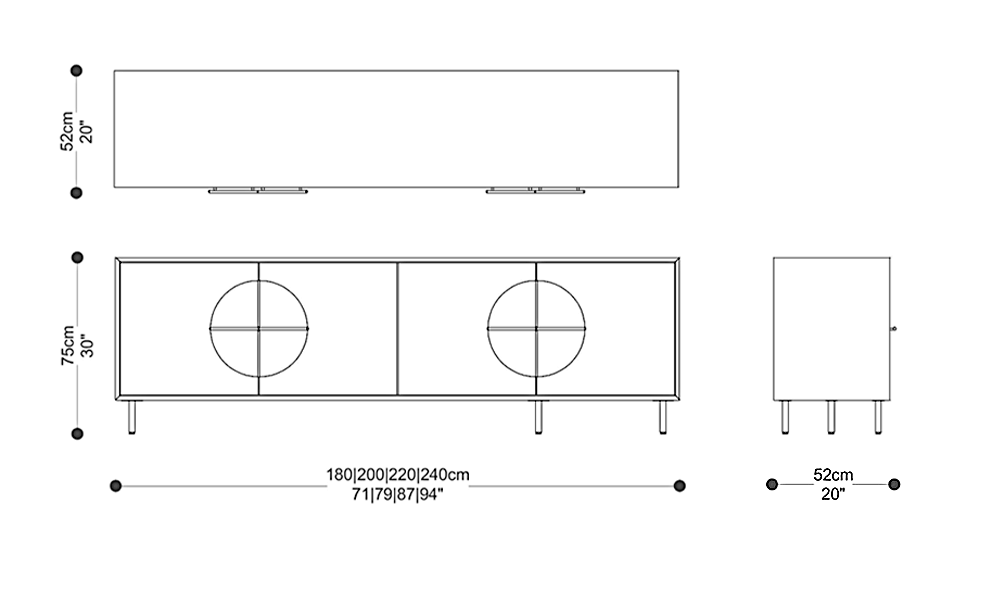 Image of the main dimensions of the product